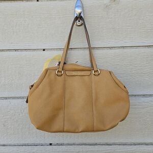 Foley + Corinna mustard yellow faux leather satchel bag